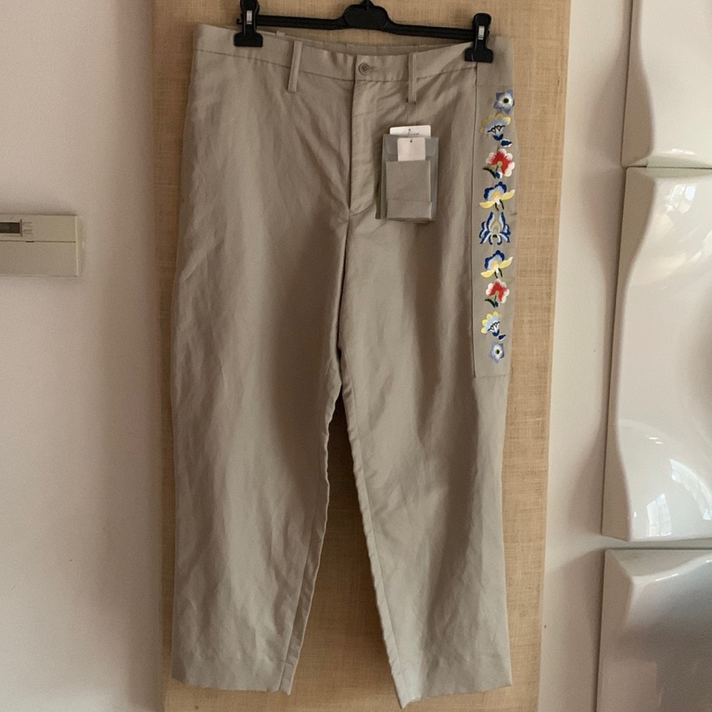 NWT Yohji Yamamoto pour Homme floral stripe pants